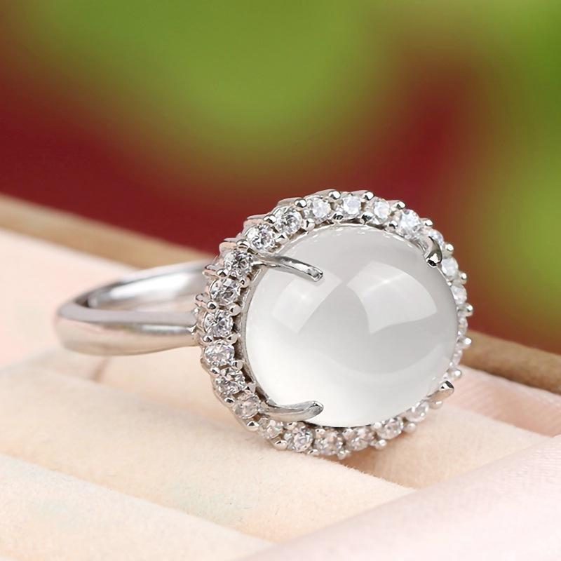Product Introduction of Elegant Fashion Natural zircon Stud Earrings Ring Pendant Necklace Fashion accessories Set High Ice Perfect zircon Three-Piece Set Anniversary Auspicious Birthday 24