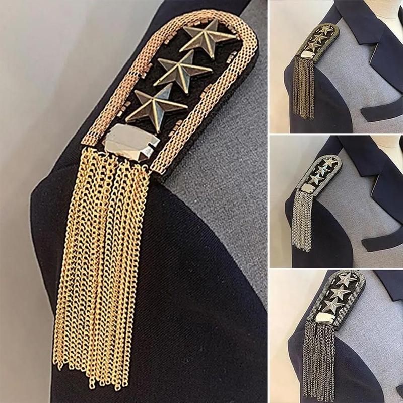 Evolet Paskibra Rumbai Bahu Model Rivet Logam / Tanda Pangkat Paskibra Aksen Rivet + Rumbai Untuk Penyanyi / Panggung Gaya Vintage Punk Aksesoris Fashion Wanita 3