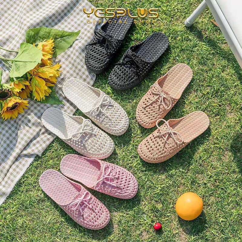 [YESPLUS] PY132 Sandal Selop Wanita Flat Jelly Import Fashion Model Tali Rajut Terbaru 4