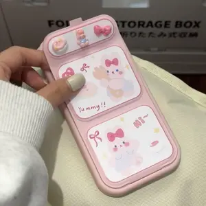 [CASECUDDLES] Pink Bunny Standing Case - Softcase / Casing HP for iPhone 11 12 13 14 15 PRO PROMAX | Casing Pita | Coquette Case | Pink Ribbon | Foldable Case | Folding Stand Case | Folding Case | Bunny Case
