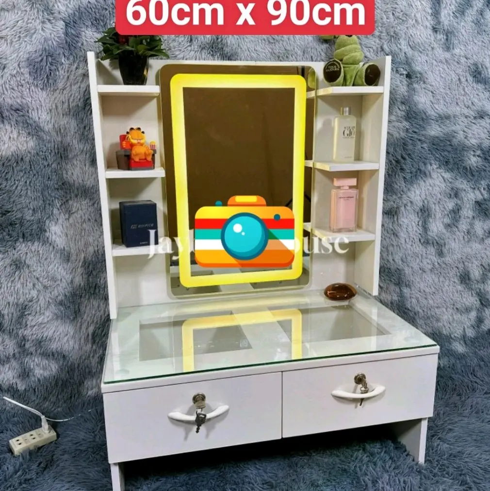 Bàn phấn 2 ngăn kéo gương led cảm ứng 3 màu