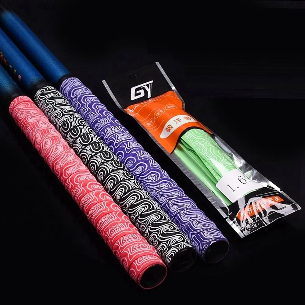 Badminton Tennis Racket Grip Wraps Gradient Colorful Fishing Rod Sweatband Thickened Anti Slip Badminton Racket Grip Tape Fishing Rod Belt Fishing Rod