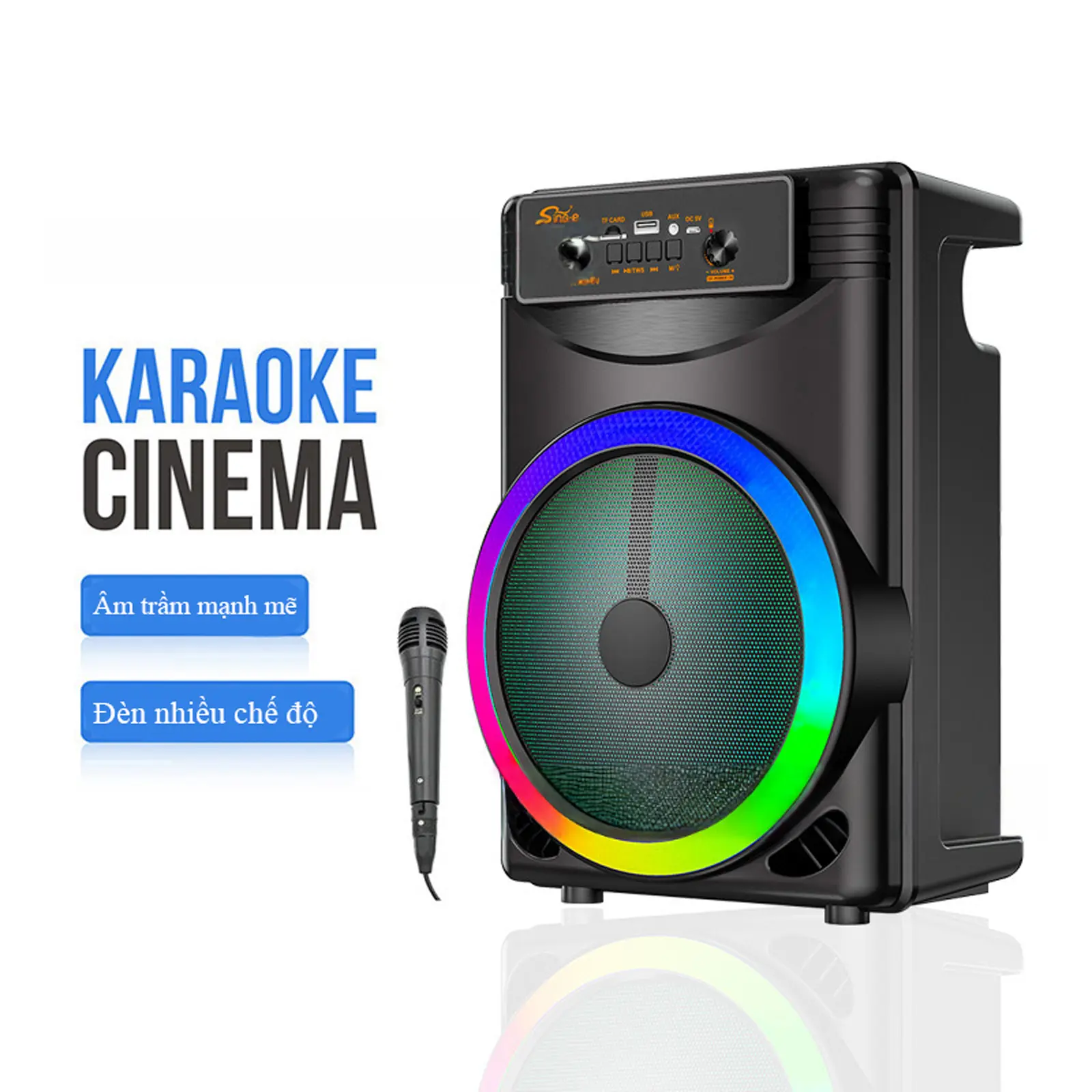 [KÈM MICRO] Loa Bluetooth ZQS-8146 Karaoke với công suất lớn, cho ra chất lượng âm thanh tối ưu nhất, đèn LED siêu đẹp với nhiều chế độ màu sắc, nghe nhạc cực cháy
