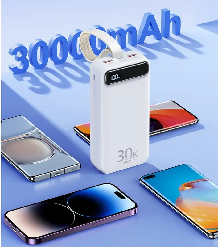 Pin dự phòng Remax RPP-522 30000mAh QC3.0 22.5W và TypeC PD 20W, Đèn led siêu sáng - Nhất Tín Computer 4