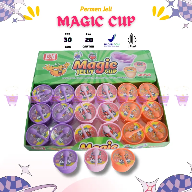 DSM PERMEN JELI MAGIC CUP ISI 30 PCS / JELLY MAGIC CUP ANEKA RASA 0