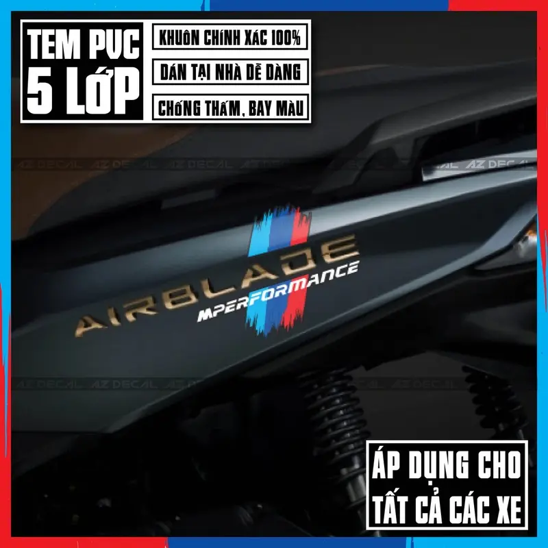 Tem Xe Performance ITALY / AMG / ĐỨC / PHÁP - Chất Liệu PVC Cao Cấp Chống Nước, Bền Màu Dán Xe Máy, Xe Hơi 6