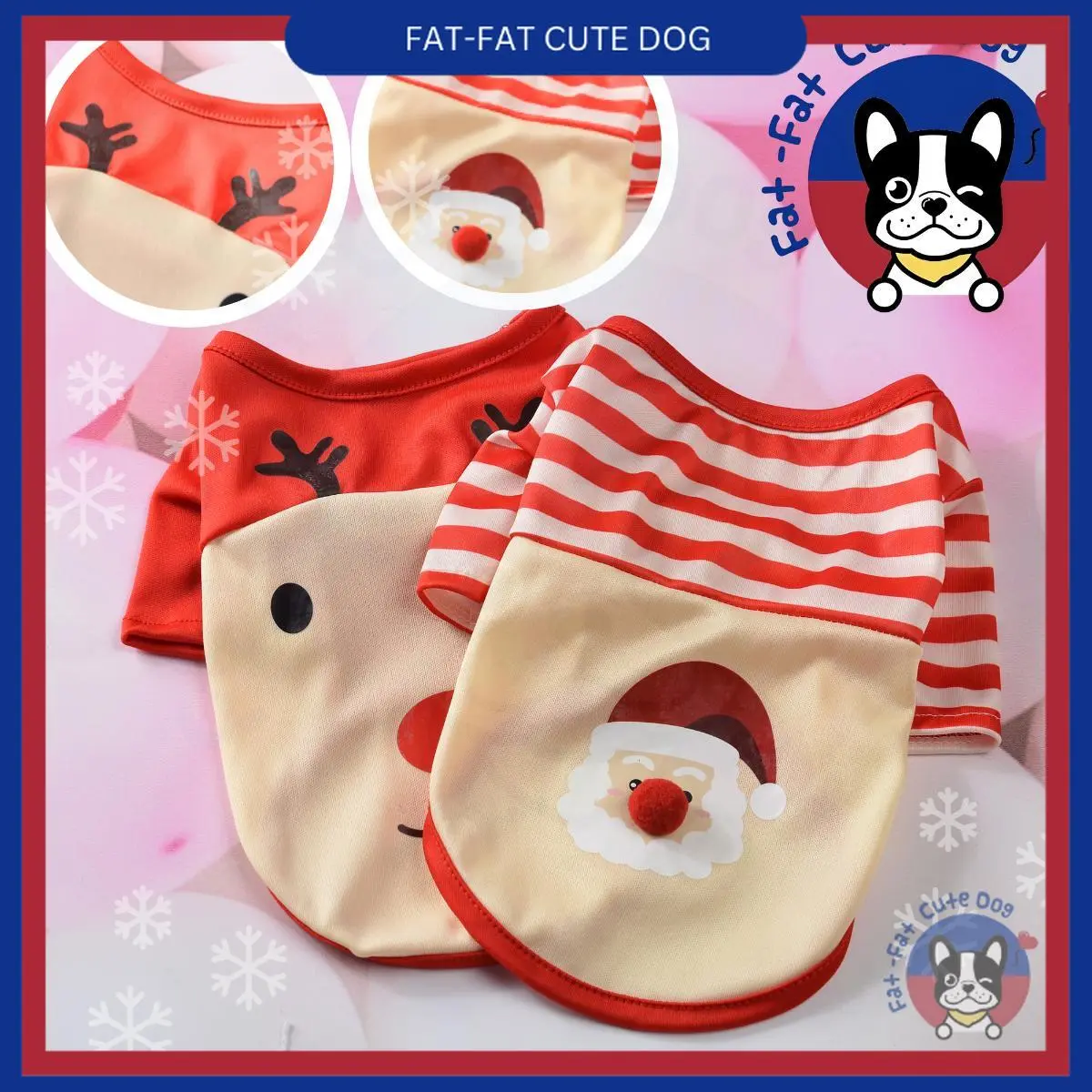 Christmas Long Sleeve Cute Costume Pet Costume Dog Cat Shirt Clothes X'Mas