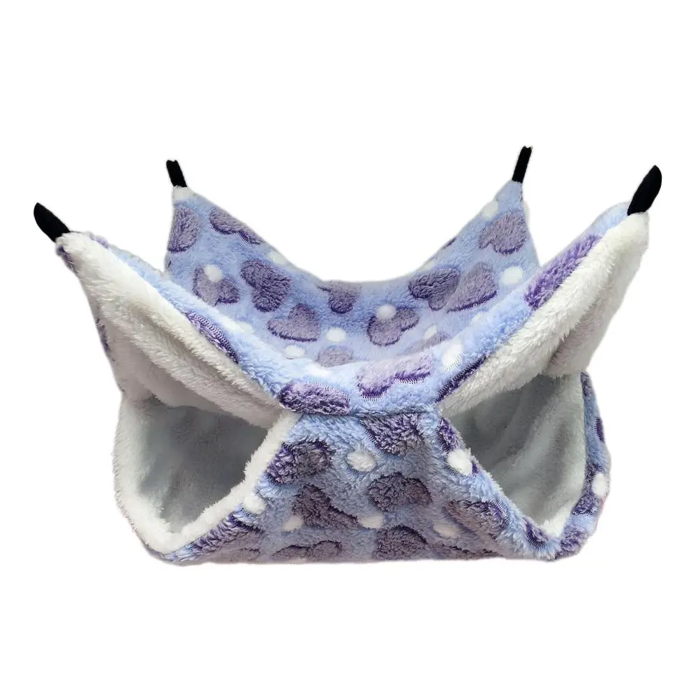 Hamster Hammock Warm Swinging Bed Play Soft Double Layer Bedding Bed Hanging Nest Toy for Small Animals, Chinchilla, Squirrel, Ferret, Mice