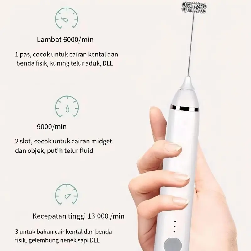 Hand Mixer mini Alat Kocok Telur Elektrik Pengaduk Kopi Elektrik Cappuccino Maker Mini Electric Pengocok Telur Pengaduk Telor 4