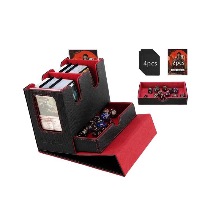 Jual Premium Master Commander Dual Deck Box and Dice Synthetic Leather ...