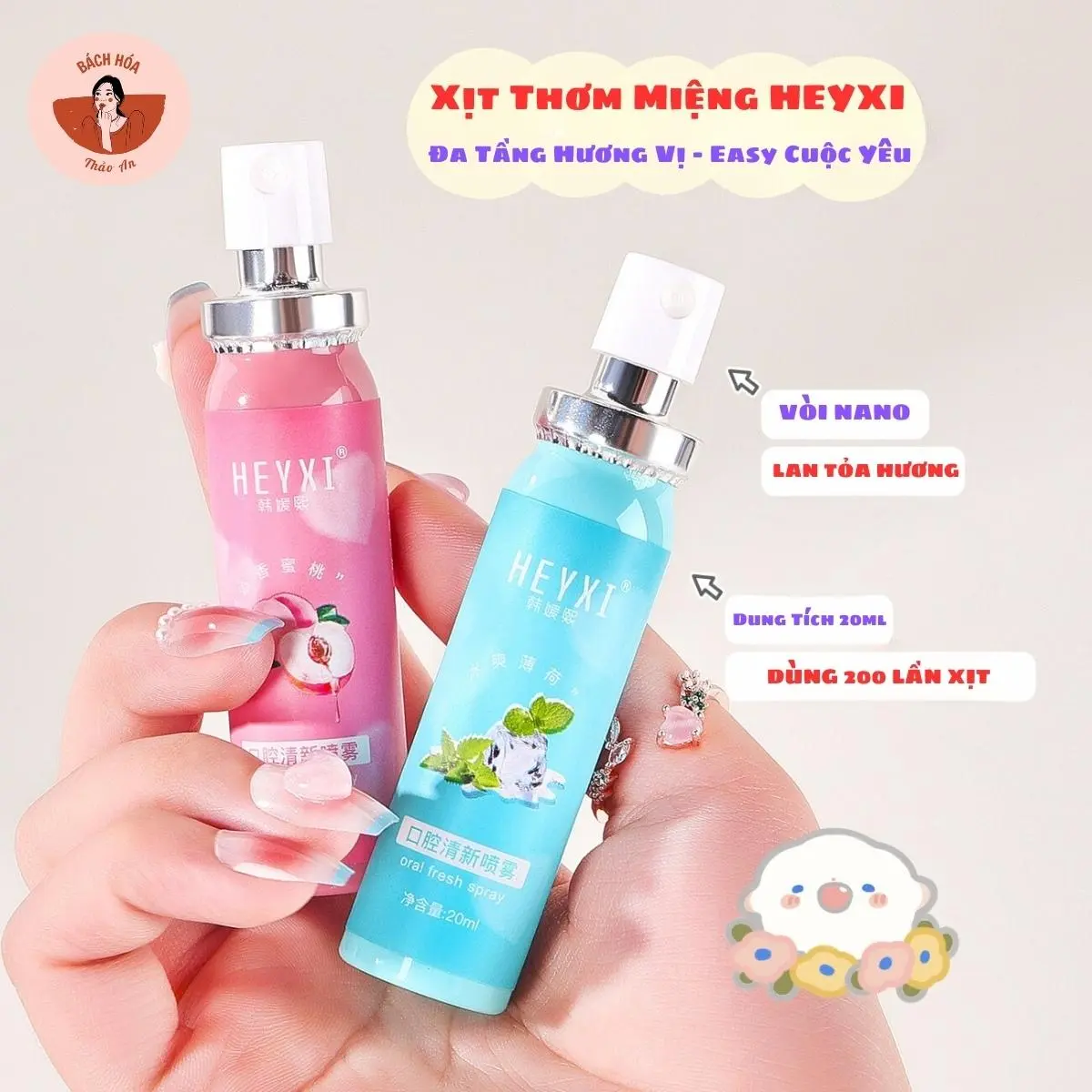 Xịt Thơm Miệng Heyxi Hương Trái Cây Thơm Mát Dung Tích 20ml Xịt Miệng
