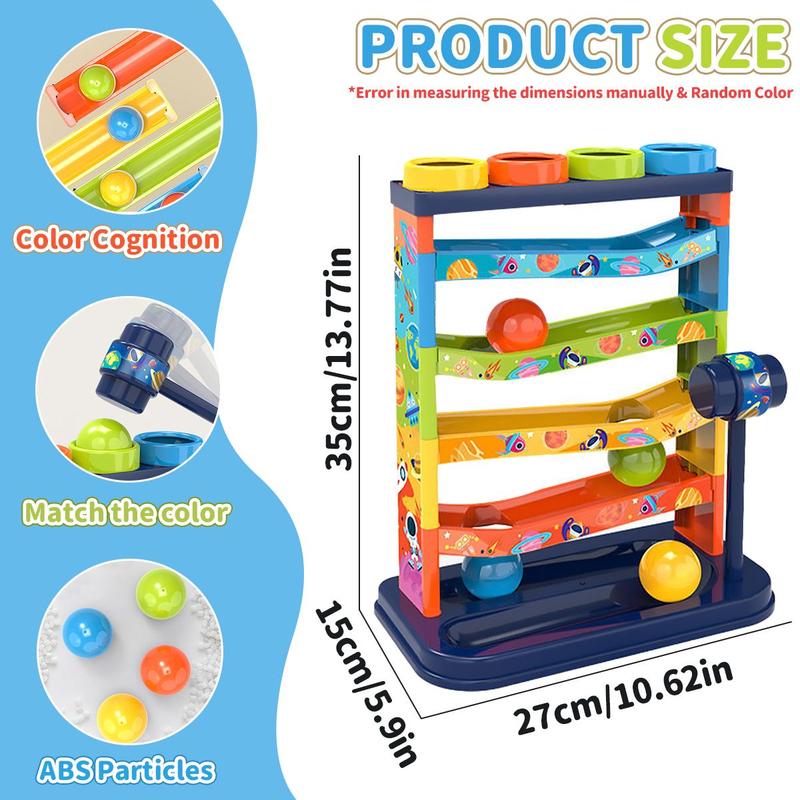 Colorful Track Rolling Ball Toy Set, Educational Pounding Toy, Fun Gift for Boys & Girls, Birthday Gift 1