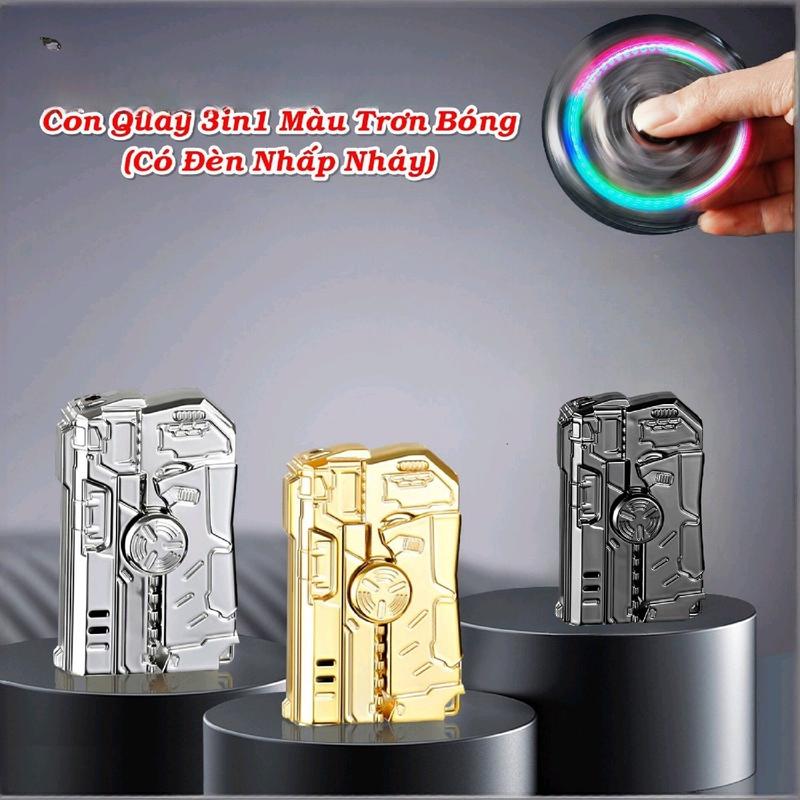   TRƠN BÓNG Đồ chơi con quay 3in1 màu trơn bóng có đèn nhấp nháy Giảm Stress Toy Xả Stress 