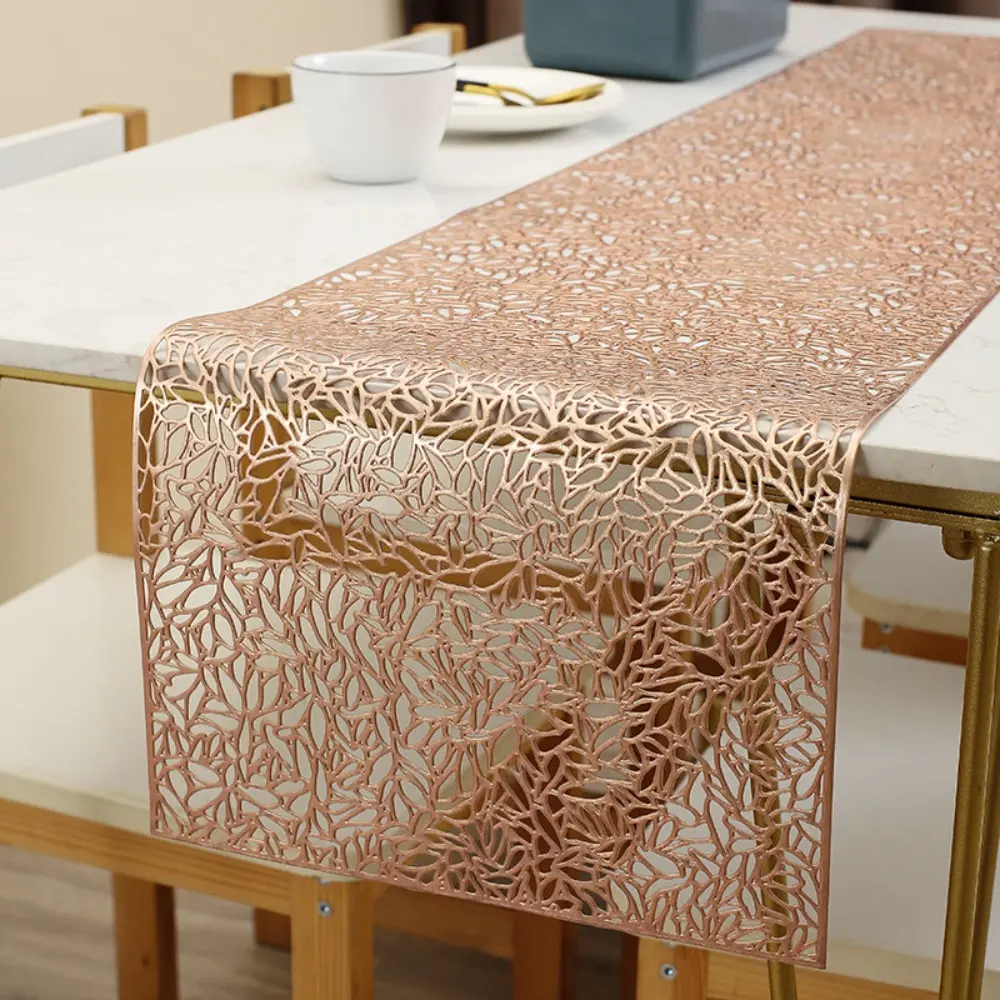 New Rectangular Hollow Table Runner Creative Anti-stain Tablecloth Banquet Waterproof Table Cover