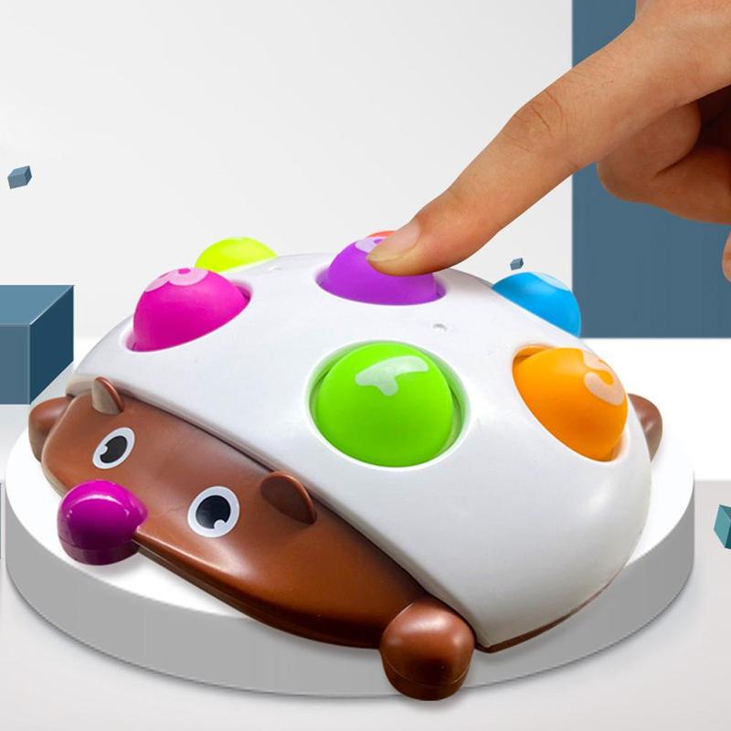 Product Introduction of Hedgehog Design Bubble Music Toy, Cute Music Comfort Toy for Kid, Early Education Concentration Training Finger Puzzle Toy for Kids 2