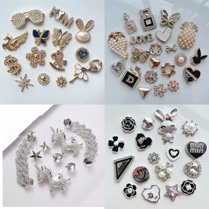 Bộ Sticker nhựa phủ mạ kim - 3D-nhí-đá gắn dép siêu dễ thương gắn dép sục 1