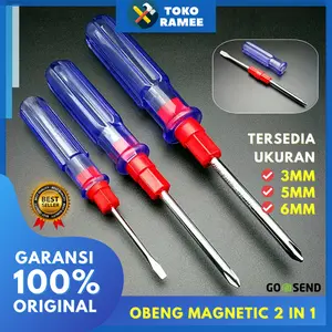Obeng Bolak Balik Plus Minus Min Panjang Magnet 3mm 5mm 6mm / Set Obeng Lengkap Alat Perkakas Tukang Pertukangan Serbaguna Multifungsi