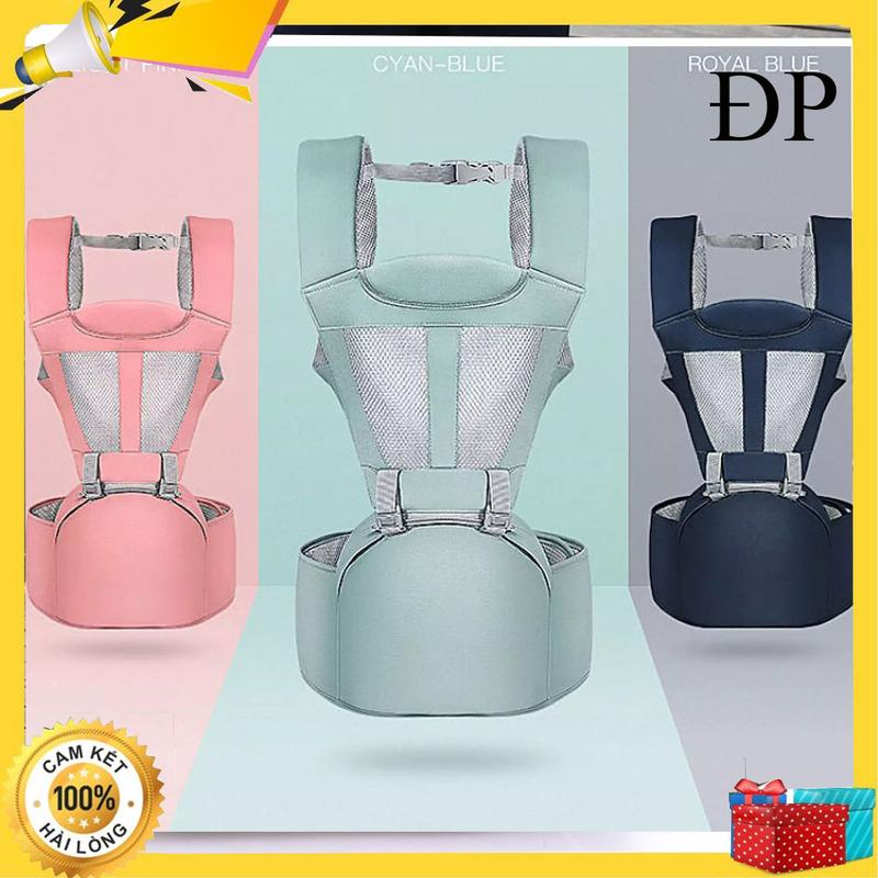 Địu em bé có bệ ngồi chống gù lưng cho bé, đai địu mềm mại giảm đau mỏi cổ vai lưng cho cha mẹ, điệu trẻ em có ghế ngồi có thể tháo rời thoáng khí thích hợp với thời tiết mùa hè