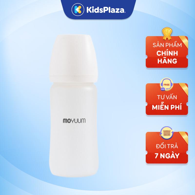Bình sữa Moyuum Thủy tinh bọc Silicone basic/ Họa tiết 150m và 250ml bình  sữa  sơ  sinh moyuum