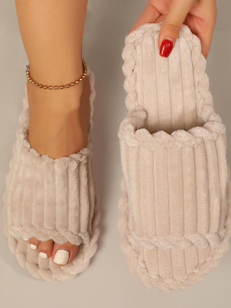 Product Introduction of Novelty Minimalist Fluffy Slippers As Galentine's Day Gift, Casual Trendy Soft Comfy Fuzzy House Slippers, Warm Cute Slippers for Fall & Winter 11