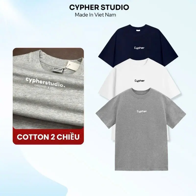 AP 02 Áo Thun Cypher Cotton 260GSM PREMIUM Cổ tròn Nam, Nữ Menswear Unisex