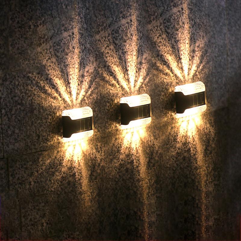 Product Introduction of 1 Pcs Outdoor Solar Wall Lamp LED Solar Powered Lights Waterproof Up and Down Luminous Light Garden Balcony Fence Decoration 24