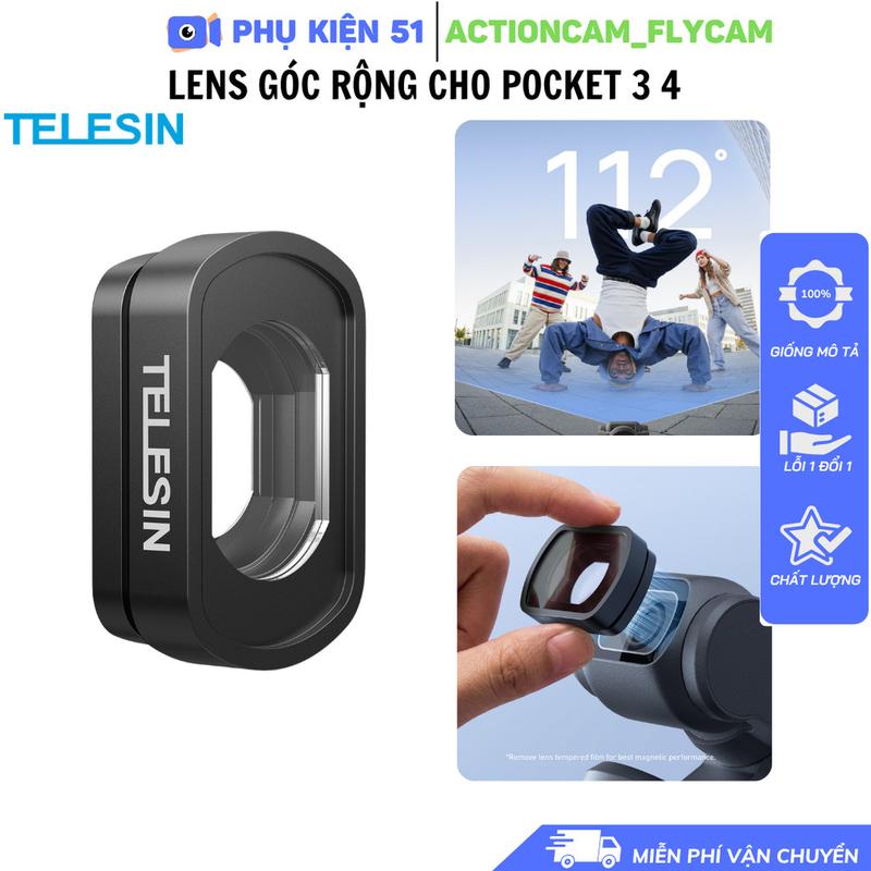 Lens góc rộng cho DJI Pocket 4 3 góc rộng hít nam châm tháo lắp nhanh