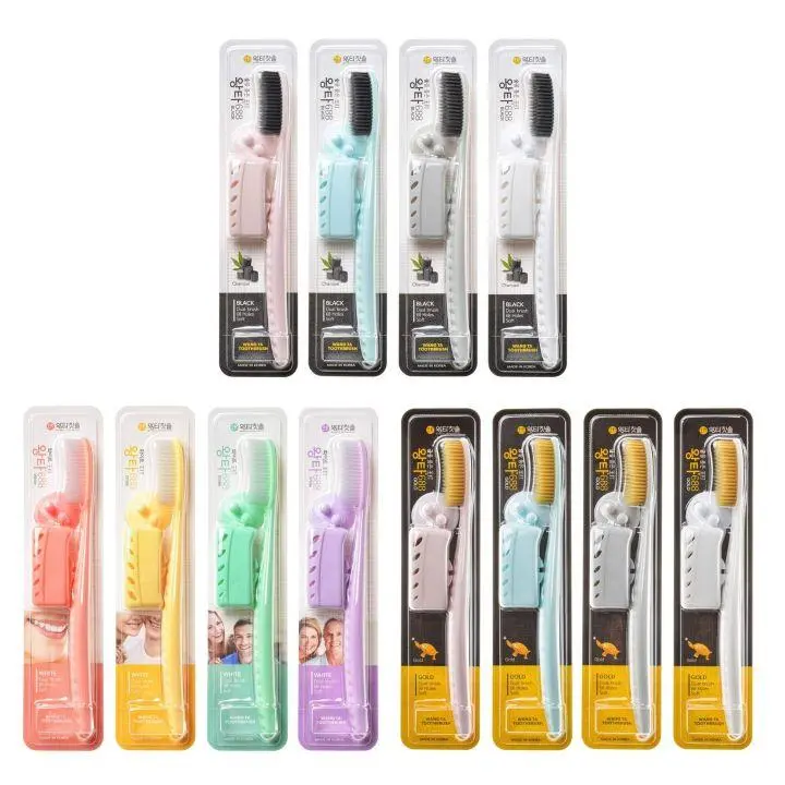 Wangta Toothbrush Korea Soft  แปรงสีฟันเกาหลีรวมทุกสี มีให้เลือกหลายสี ราคาต่อชิ้น เทา เกาหลี แปรงสีฟัน