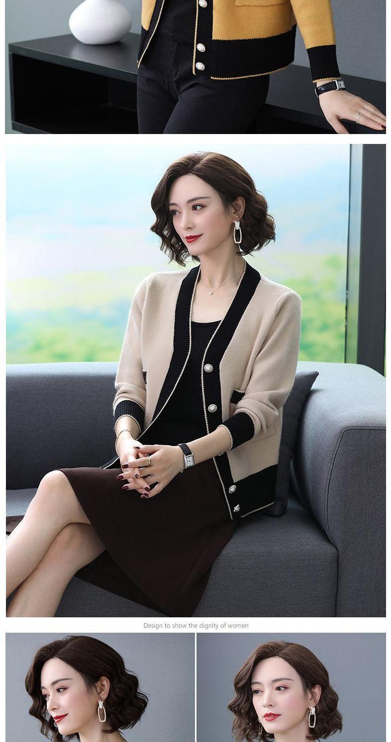 Product Introduction of Áo Khoác Len, Áo Ngắn, Phong Cách Phương Tây Trung Niên Cho Mẹ, Áo Len Dài Tay, Áo Cardigan Nữ, Áo Khoác Nhỏ, Mùa Xuân Và Mùa Thu, Năm 2024 11