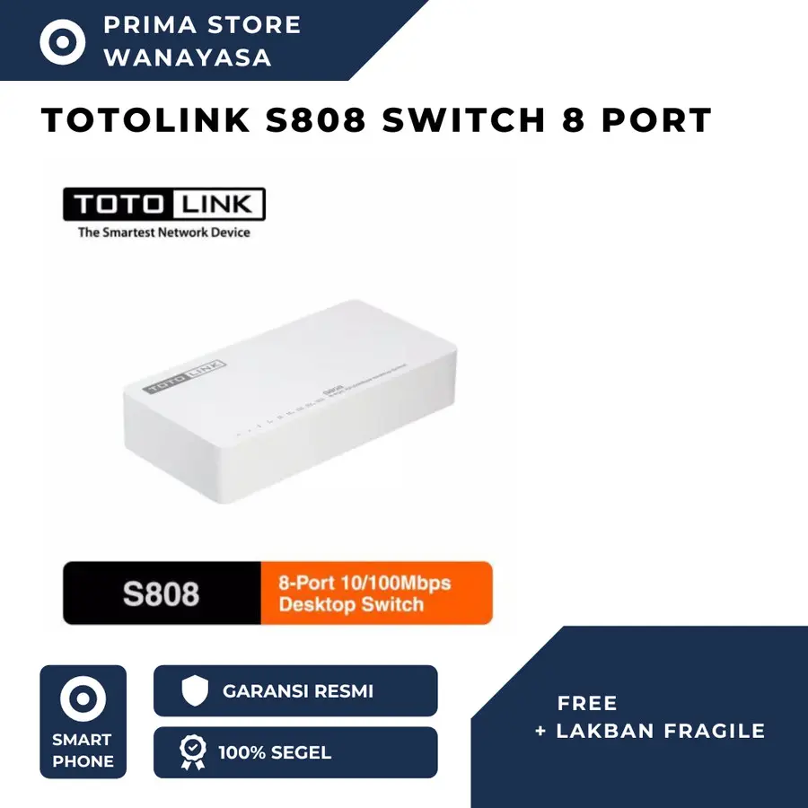 Totolink S808 Switch 8 Port 100 Mbps Original Garansi Resmi