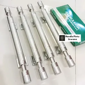 1 set Handle Pintu Model Barbel 4pcs + Bodi Kunci 45cm 60cm tarikan pintu rumah dua daun gagang pintu minimalis kupu tarung
