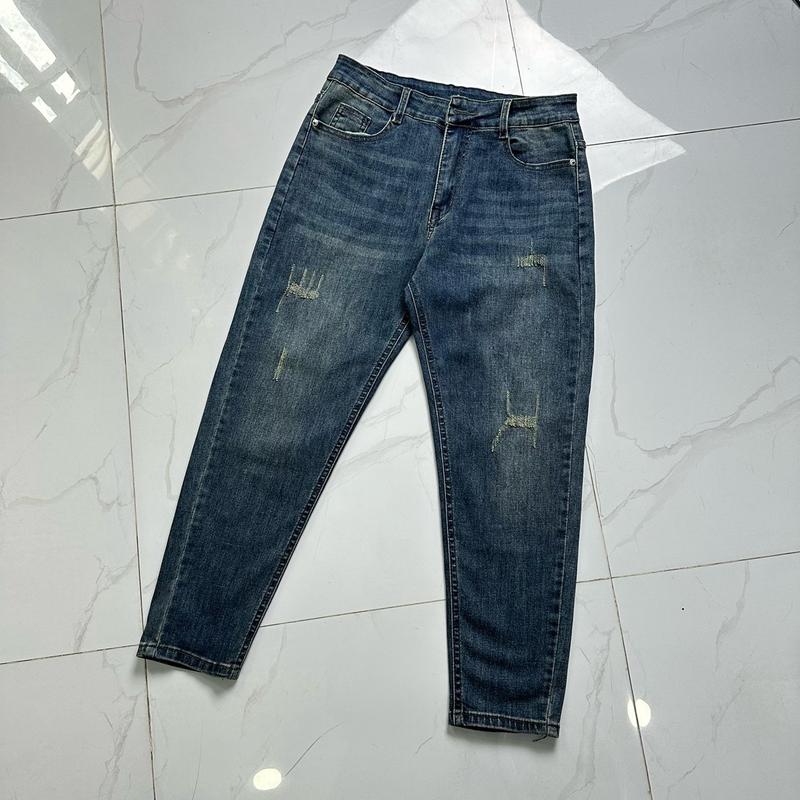 [MS 9146] Bigsize 55-93kg Quần Jean Form Baggy 9 Tấc Màu Xanh Bụi Vàng Co Giãn 4 Chiều