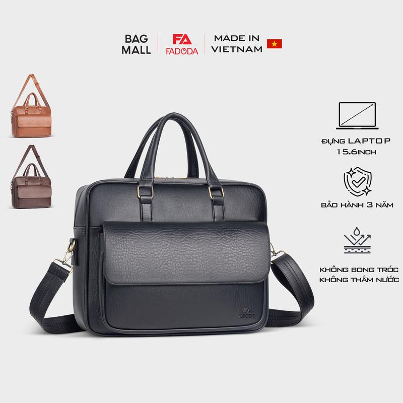 Cặp da công sở đa năng Fadoda FCD3 - Đựng vừa Macbook 13inch, giấy A4, sổ tay - Bảo hành 3 năm - Bag