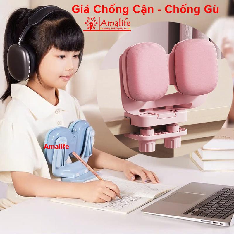 Giá Đỡ Cằm Chống Cận Thị Dụng Cụ Chống Gù Cho Bé Từ 3-18 Tuổi Giúp Ngồi Thẳng Lưng Luyện Chữ Học Bài Đọc Sách Chính Hãng Amalife