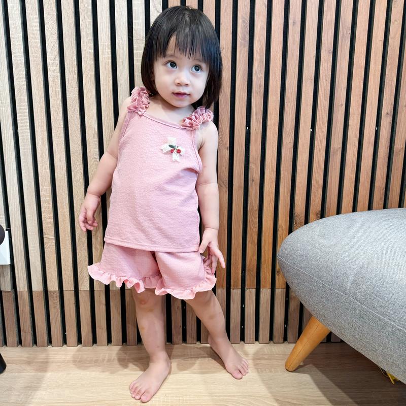 (Xả kho)6-20kg Bộ đồ 2dây Đũi xốp dáng rộng cực mềm mát thấm hút mồ hôi cho bé gái dễ thương 5