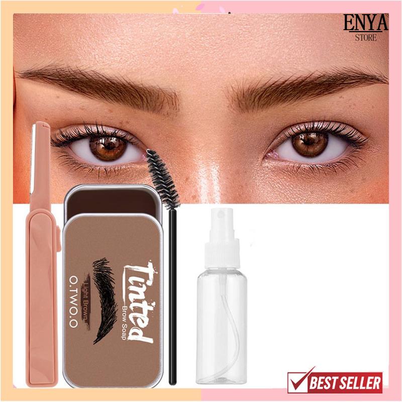 Product Introduction of O.TWO.O 4 Pcs Eyebrow Set Tinted Eyebrow Soap Black Brown Eye Brow Wax Waterproof Long Lasting Brow Soap+Brush+Eyebrow Trimmer+Spray Bottle Makeup Cosmetic 16