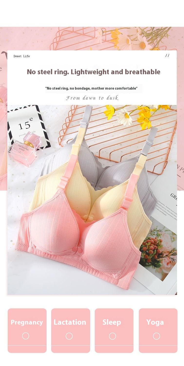 Product Introduction of Front opening nursing bra for pregnant women, gathering underwear to prevent sagging and postpartum breastfeeding, specifically designed for thin pregnancy bras for women 9