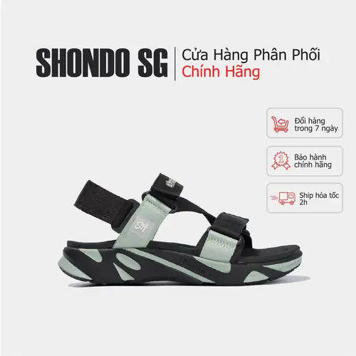 [Chính hãng] Giày sandals Shondo F8 Ver.2 đen rêu F8M1124