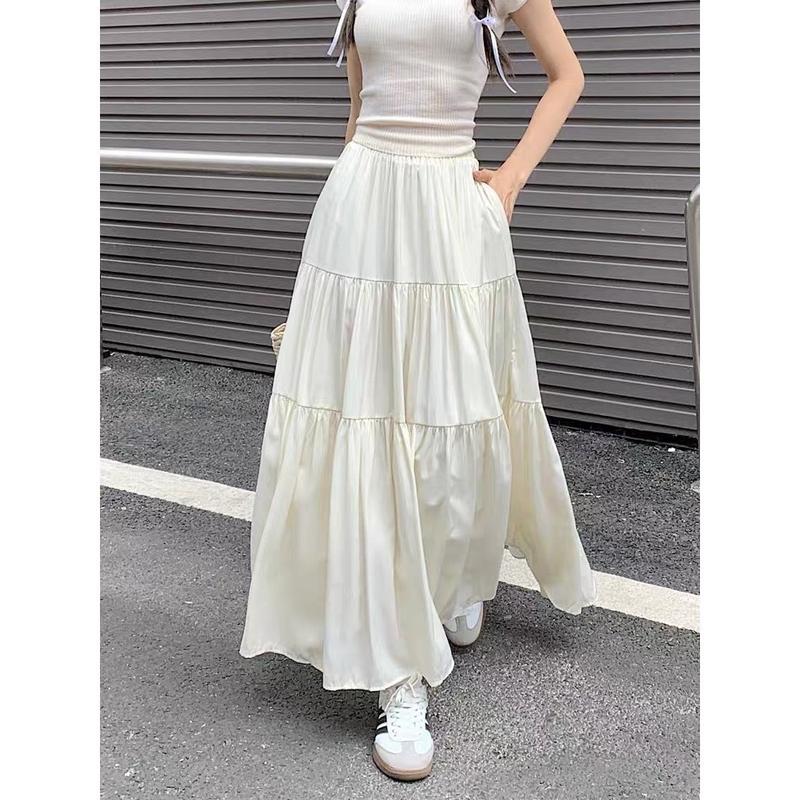 Chân váy maxi xòe 3 tầng lót trong dài ~93-95cm loại đẹp 2 lớp Nhung Voan cho nữ Women