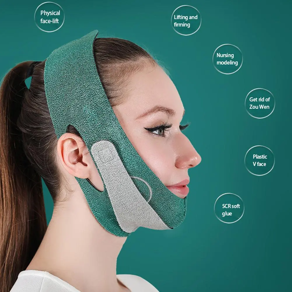 Masker Pengencang Wajah Cepat V 2 Model Mengurangi Garis Rahang Dagu Ganda Anti-Kerutan Penggunaan Siang Dan Malam Untuk Semua Jenis Kulit