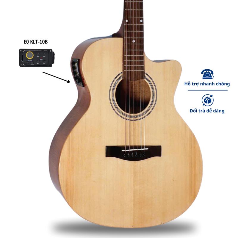 Đàn Guitar Acoustic X2 CÓ LẮP EQ KLT Gỗ Còng Đỏ Full Solid ST.Real Guitar Sài Thành
