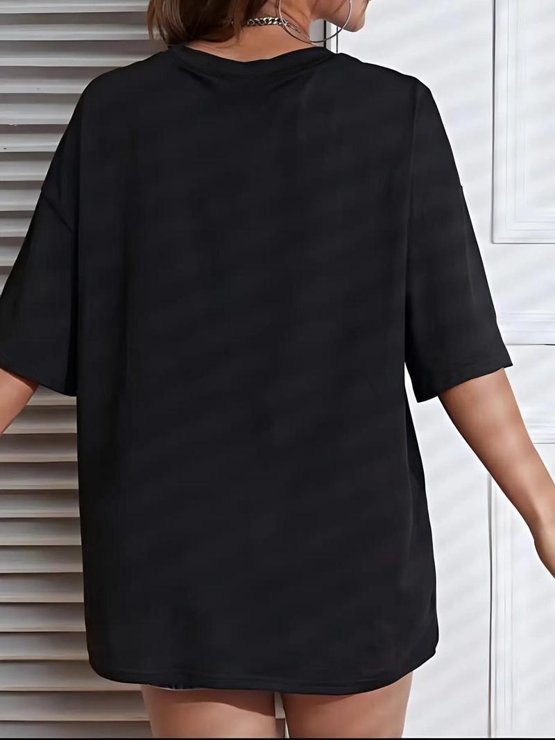 Product Introduction of Women's Butterfly Print Round Neck Tee, Y2K Streetwear Summer Clothes, Vintage Trendy Casual Graphic Drop Shoulder Half Sleeve T-Shirt for Summer Daily Wear 2