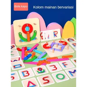 Mainan Montessori Puzzle Geometri - Balok Susun Serbaguna untuk PAUD