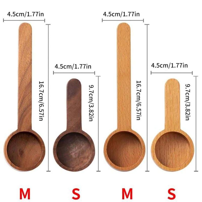 Random Color Wooden Coffee Measure Spoon, 1 Count Quantitative Spoon For Coffee Powder & Coffee Beans, Home Kitchen Tools Utensils 1