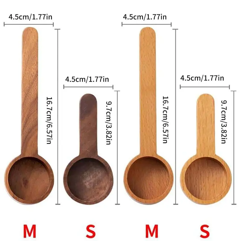 Random Color Wooden Coffee Measure Spoon, 1 Count Quantitative Spoon For Coffee Powder & Coffee Beans, Home Kitchen Tools Utensils 1
