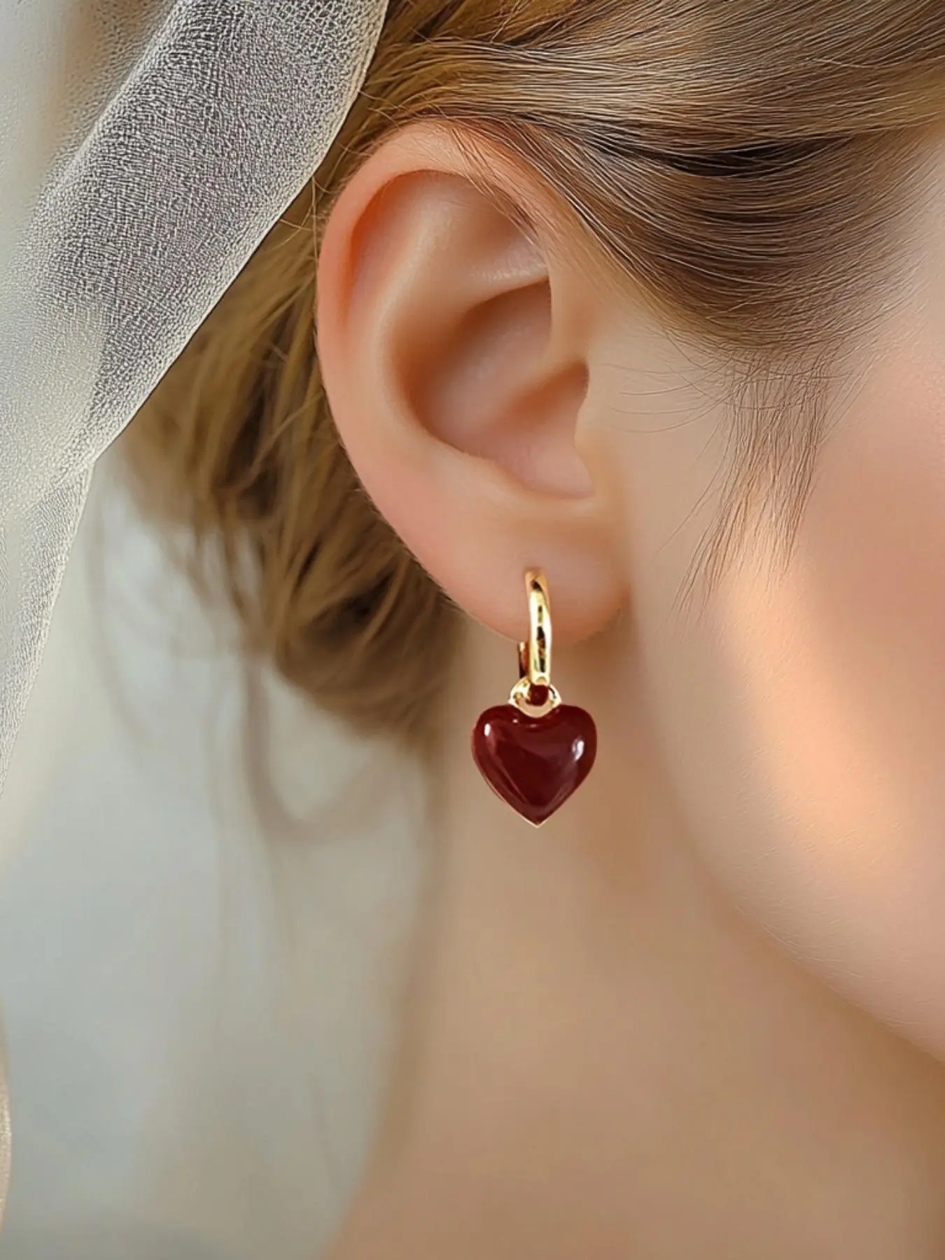 Women's Heart Shaped Dangle Earrings, Fashionable Jewelry for Party, Daily Clothing Decor, Trendy All-match & Exquisite Jewelry for Birthday Gift
