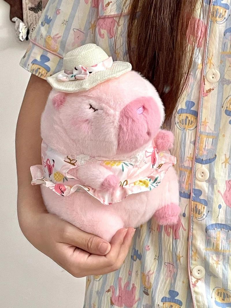 Product Introduction of ตุ๊กตาหนูตะเภา สีชมพู สไตล์ฤดูร้อน ตุ๊กตาหนูตะเภาน่ารัก พร้อมหมวกแปลงร่าง เหมาะสำหรับเป็นของขวัญวันเกิด 5