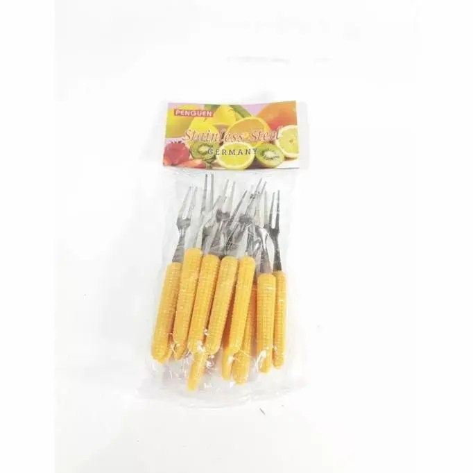 (12 pcs) Garpu Buah Kue Dessert Garpu Mini Motif Jagung Garpu Murah(12 pcs) Garpu Buah Kue Dessert Garpu Mini Motif Jagung Garpu Murah