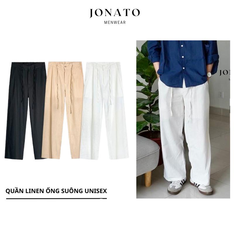Quần ống rộng nam JONATO chất liệu đũi linen cao cấp kiểu dáng suông rộng trẻ trung và năng động