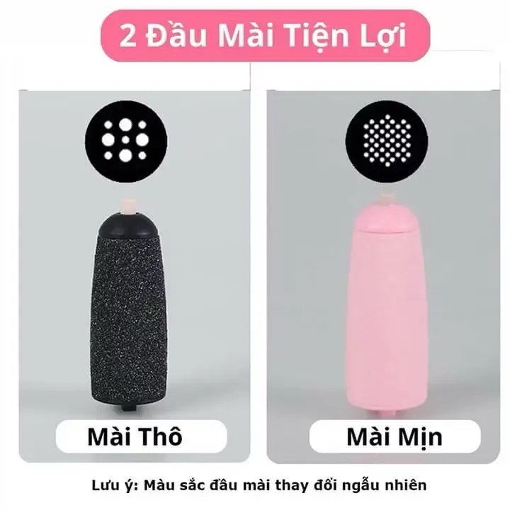 ￼Máy chà gót chân tẩy tế bào chết tự động, máy mài gót chân tích điện cho tiệm nail spa, chăm sóc da tại nhà, 2 đầu mài 5